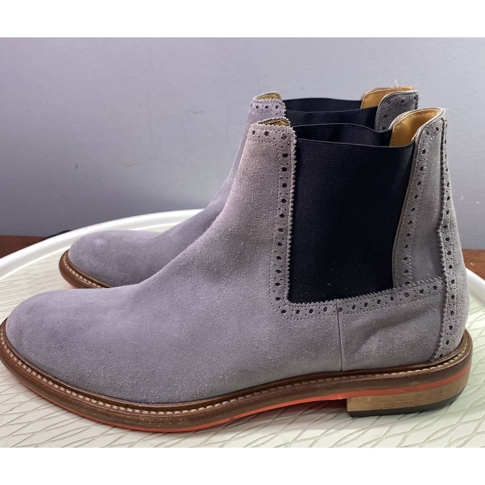 Barneys Of New York Men's Suede Leather Gray  Bootie‎ Ankle Boot Sz. 9 M Italy - Picture 3 of 11